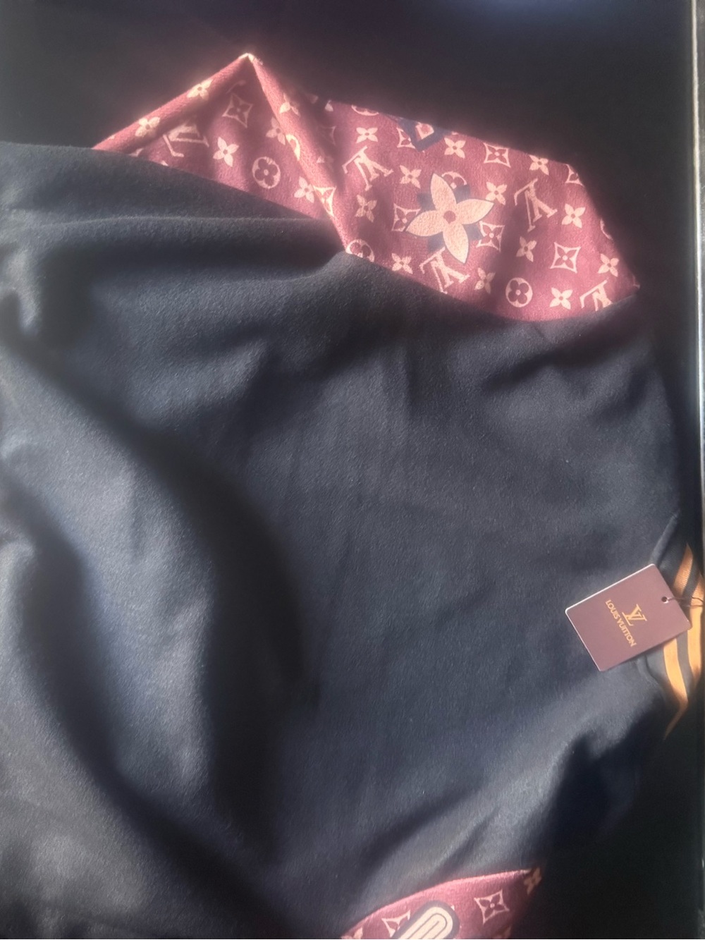 Louis Vuitton Black and Brown Monogram Varsity Jacket - Picture 2 of 7